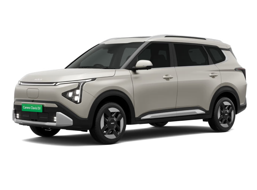 Kia Syros compact SUV in blue, front-three-quarter view